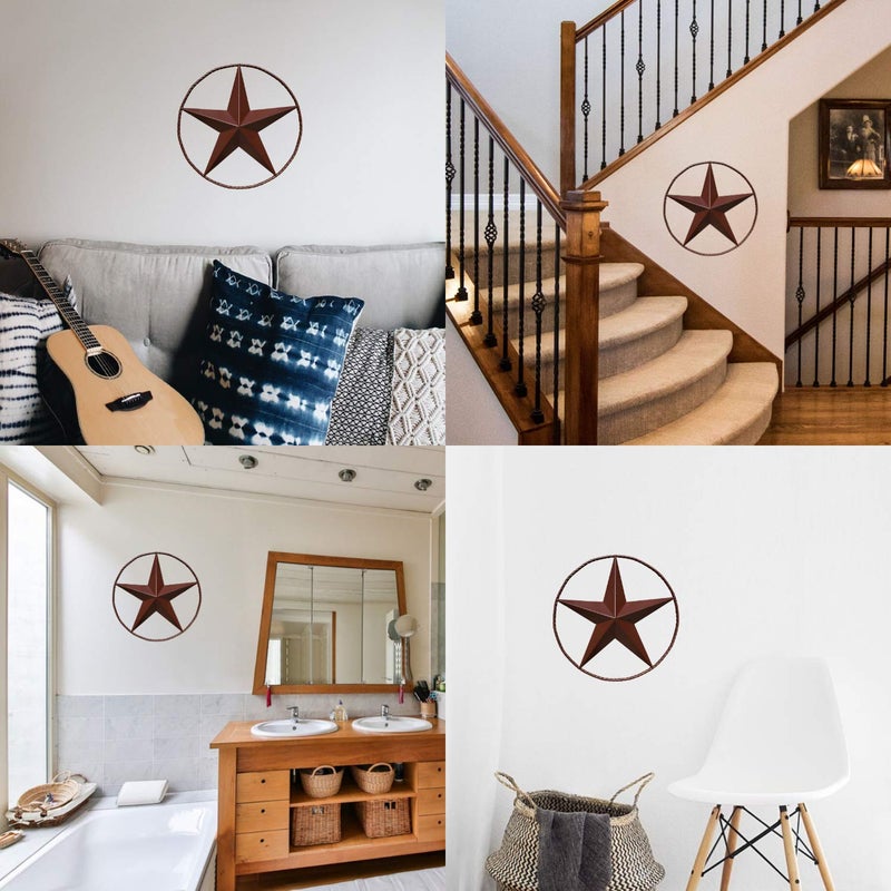 EcoRise Barn Star - Metal Stars for Outside Texas Stars Art Rustic Vintage Western Country Home Farmhouse Wall Decor (18") - Image 4